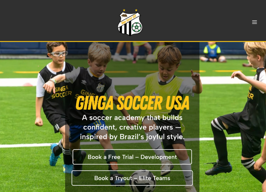 website Ginga Soccer USA